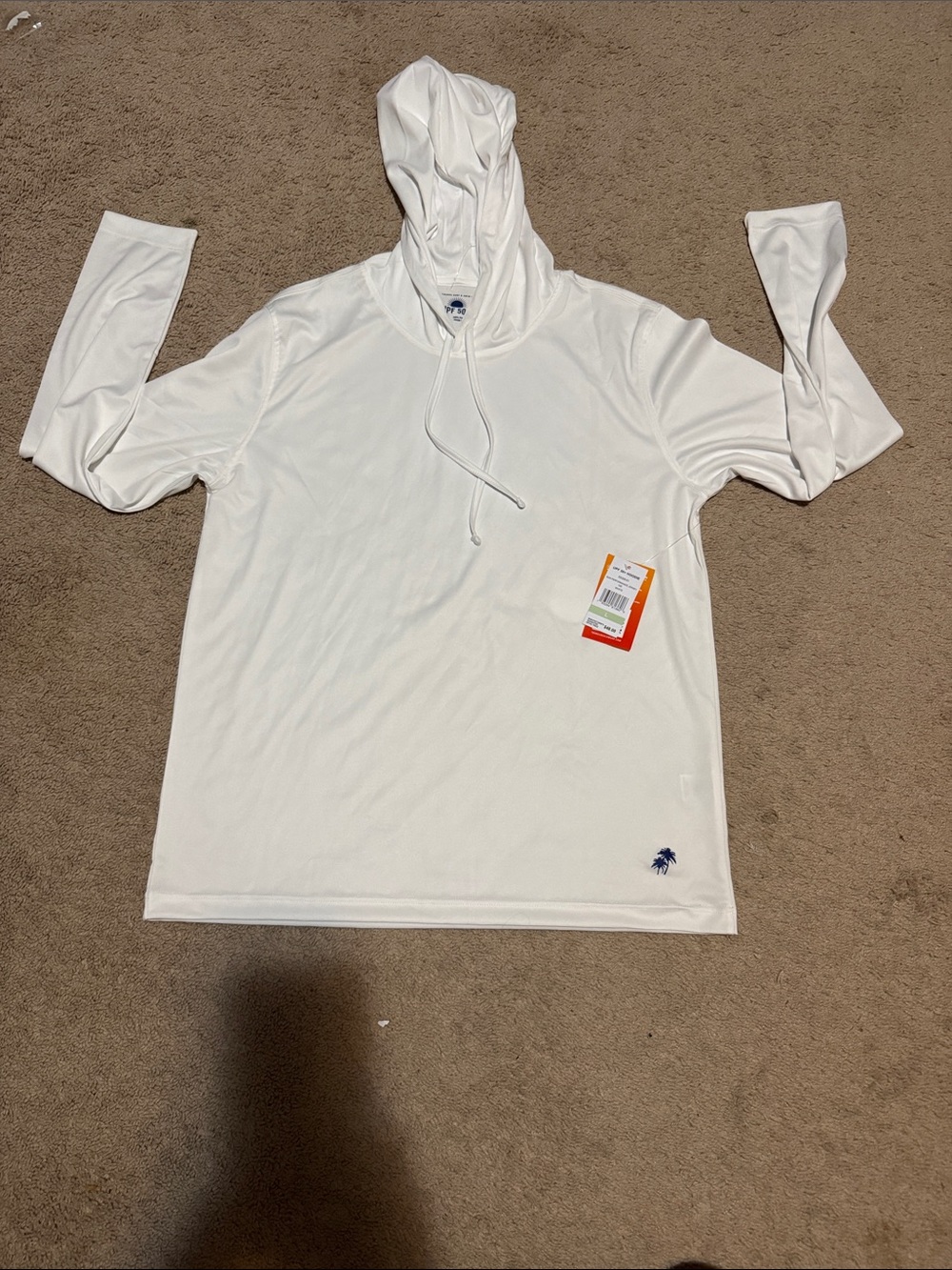 Tommy Bahama Men’s White Hooded Swim Shirt